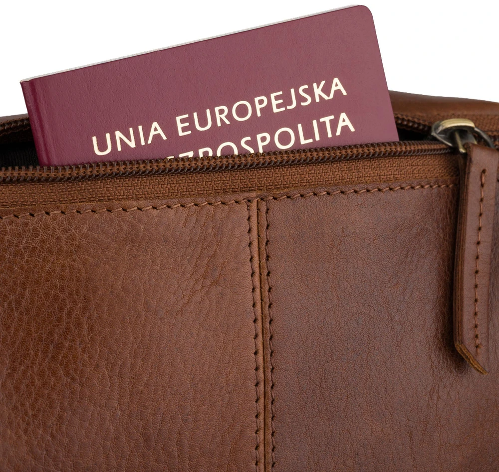 Vyriška ruda odinė juosmens rankinė Peterson K73