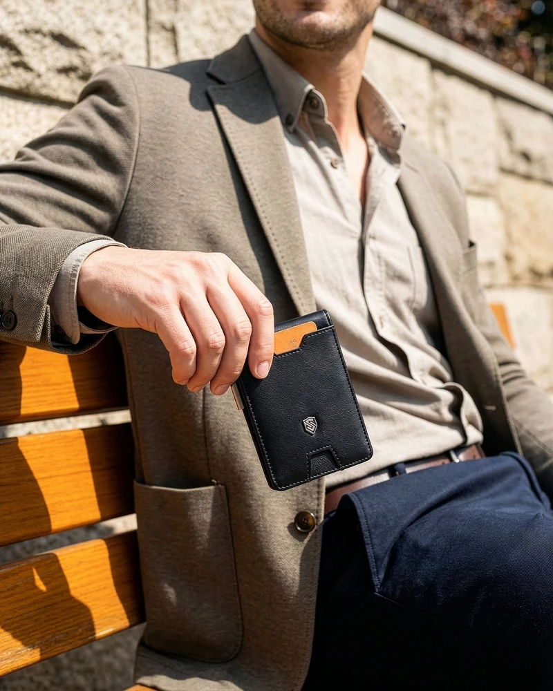 Vyriška SLIM plona piniginė, kortelių dėklas su RFID Z01 Stevens