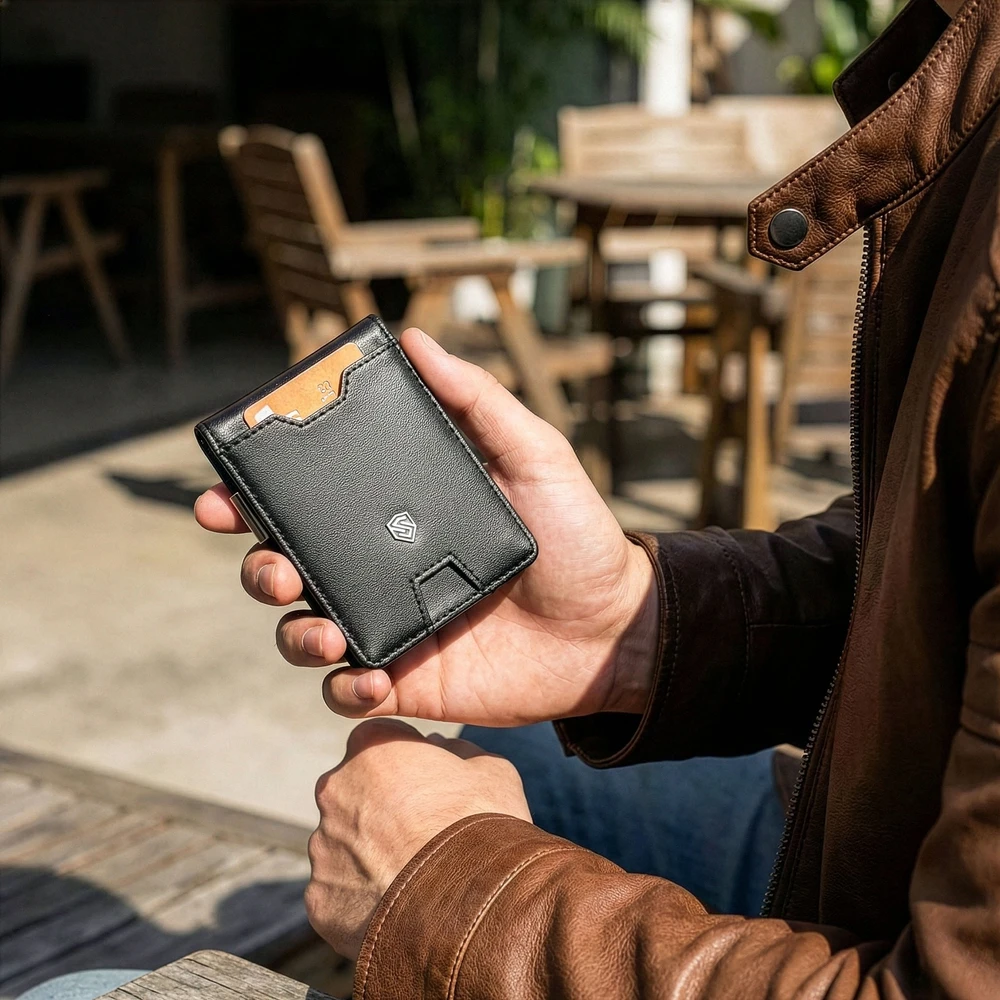 Vyriška SLIM plona piniginė, kortelių dėklas su RFID Z01 Stevens