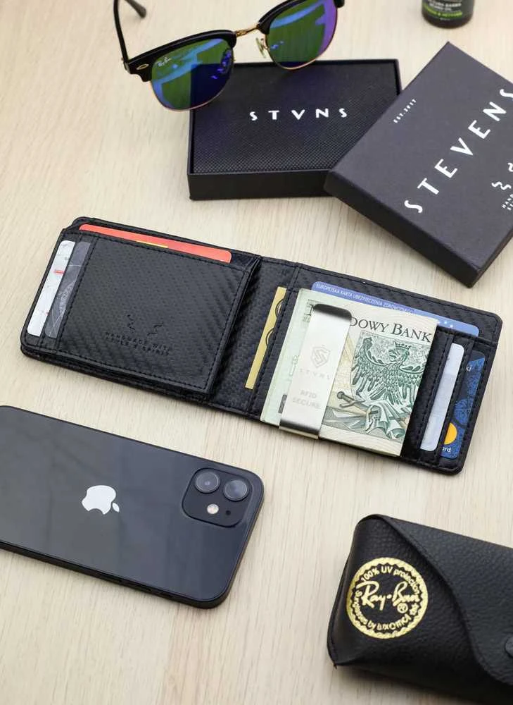 Vyriška SLIM plona piniginė, kortelių dėklas su RFID Z02 Stevens