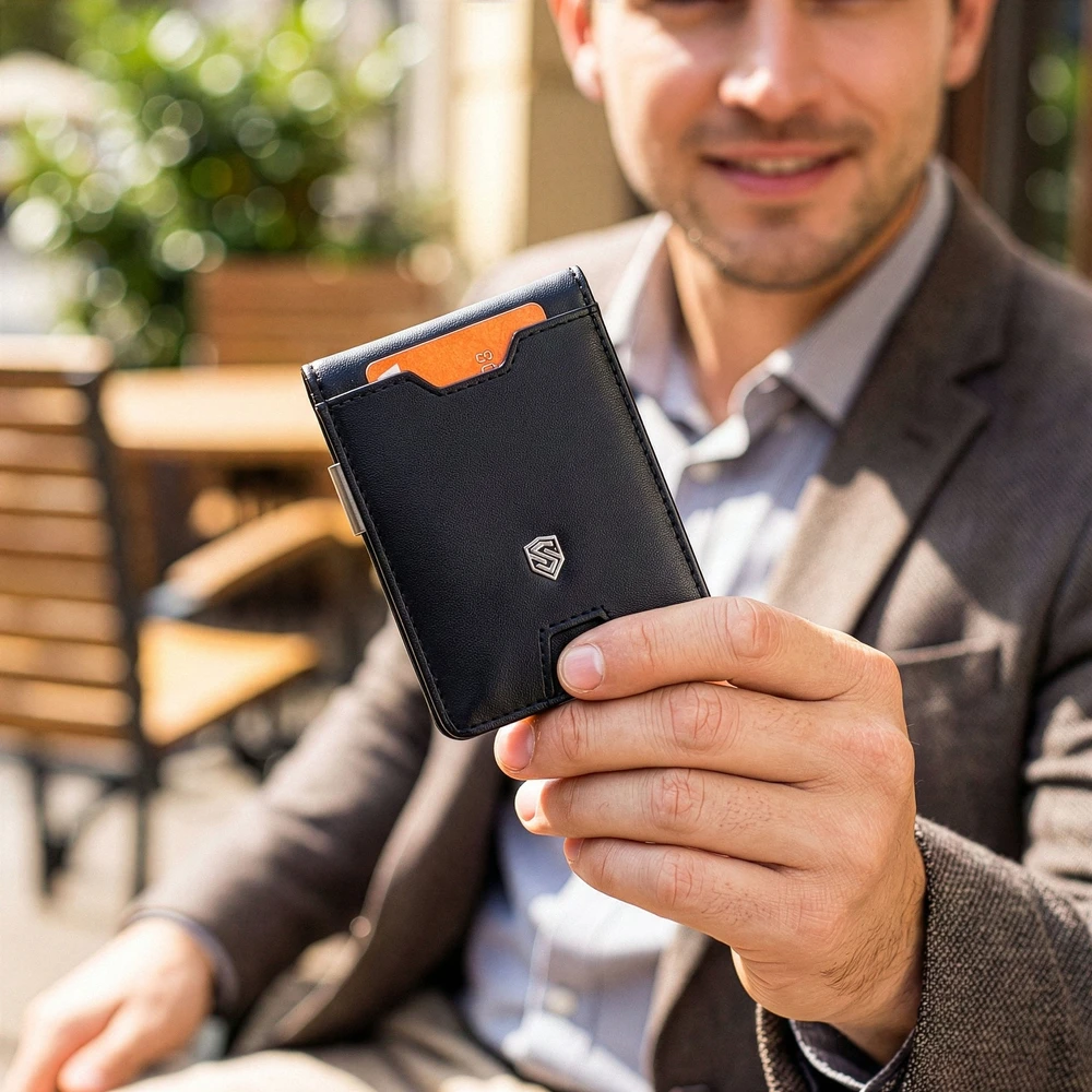 Vyriška SLIM plona piniginė, kortelių dėklas su RFID Z02 Stevens