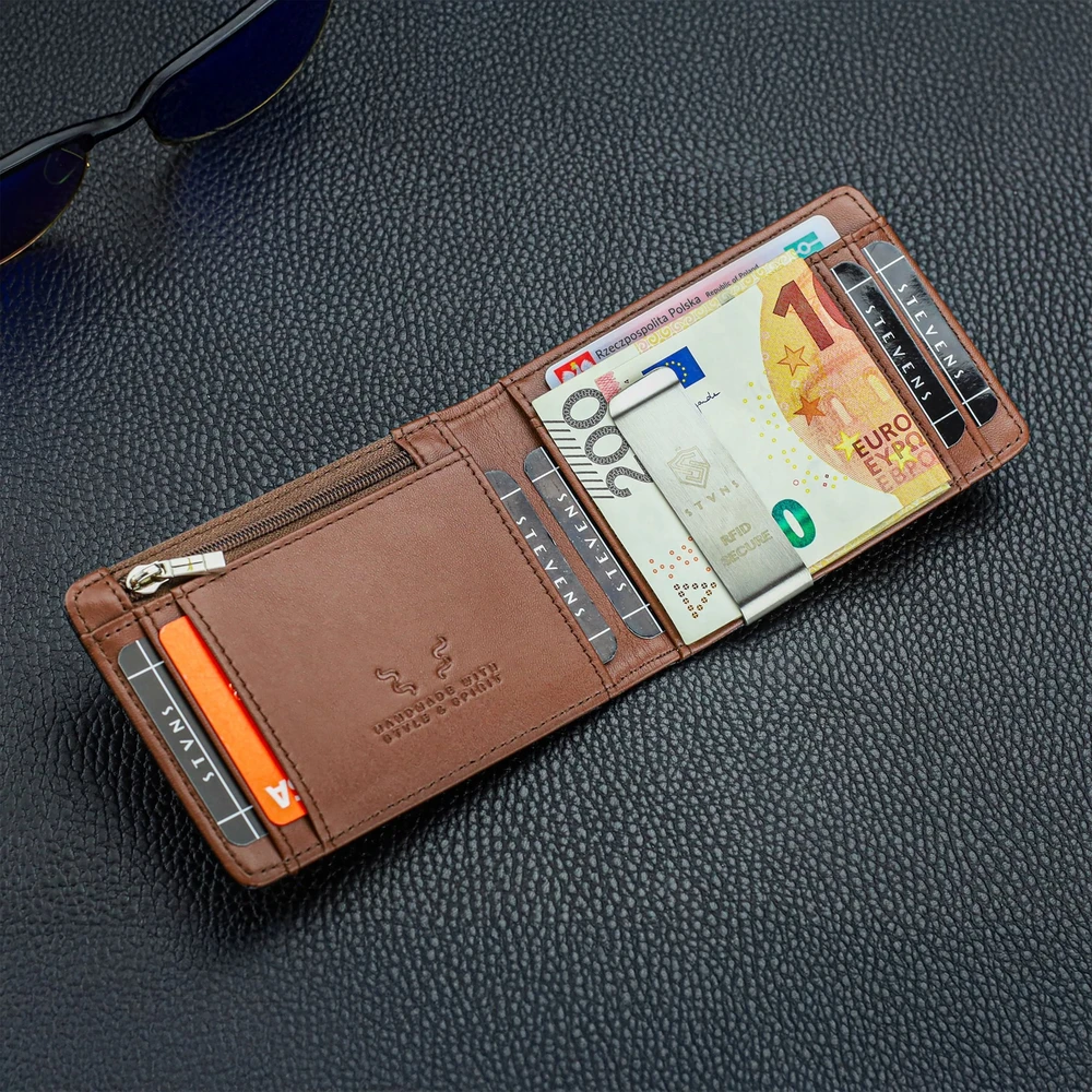 Vyriška SLIM plona piniginė, kortelių dėklas su RFID Z01 Stevens