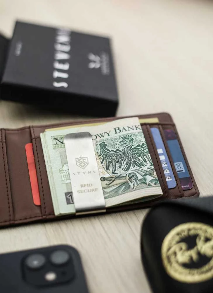 Vyriška SLIM plona piniginė, kortelių dėklas su RFID Z01 Stevens
