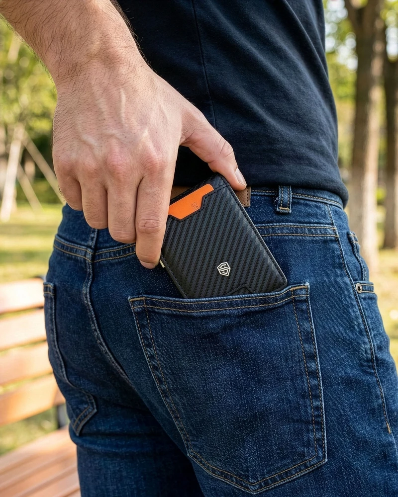 Vyriška SLIM plona piniginė, kortelių dėklas su RFID Z01 Stevens