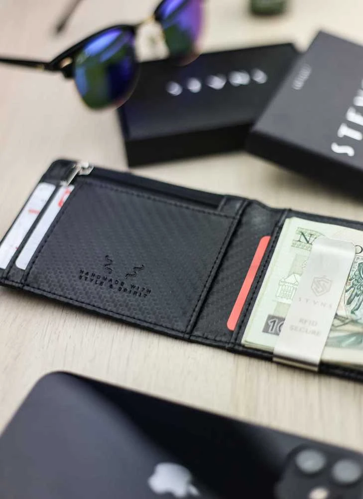 Vyriška SLIM plona piniginė, kortelių dėklas su RFID Z01 Stevens