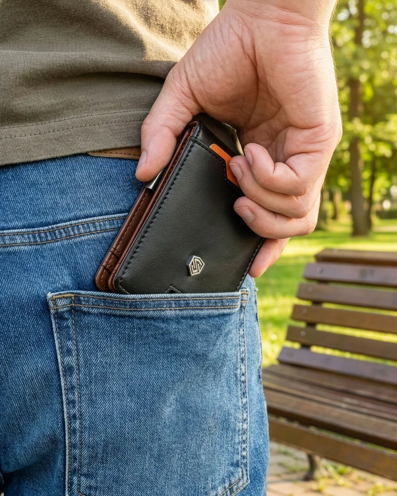 Vyriška SLIM plona piniginė, kortelių dėklas su RFID Z02 Stevens