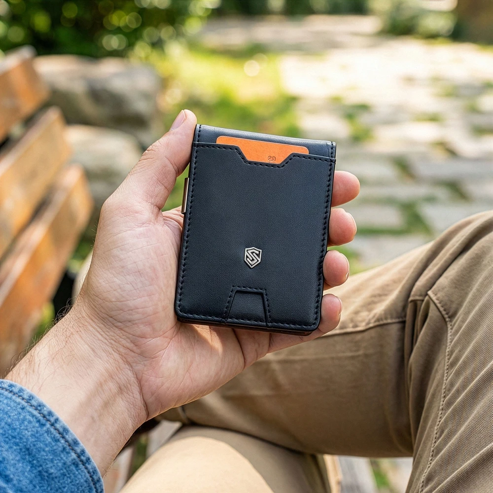 Vyriška SLIM plona piniginė, kortelių dėklas su RFID Z01 Stevens