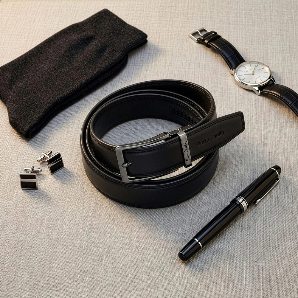 Vyriškas automatinis diržas Pierre Cardin, juodas D40025