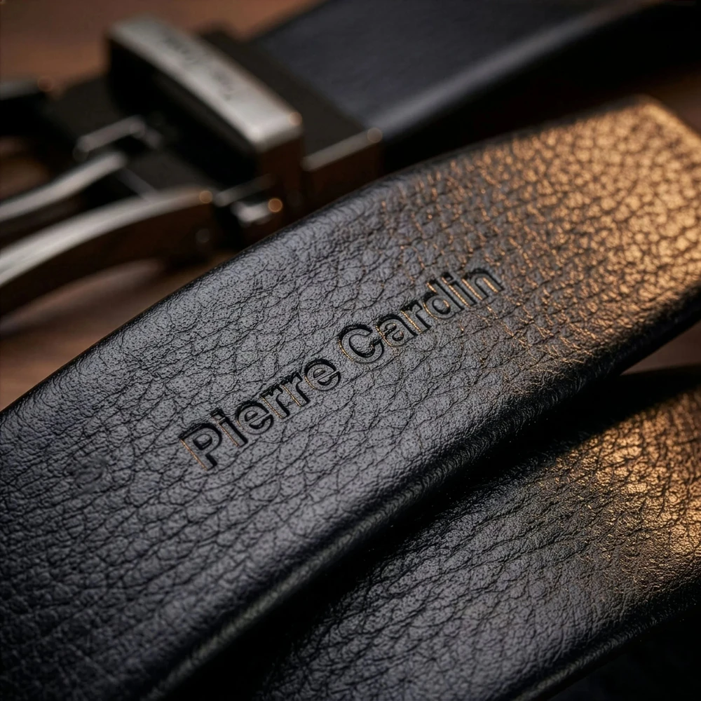 Vyriškas automatinis diržas Pierre Cardin, juodas, dovanų dėžutėje D40027
