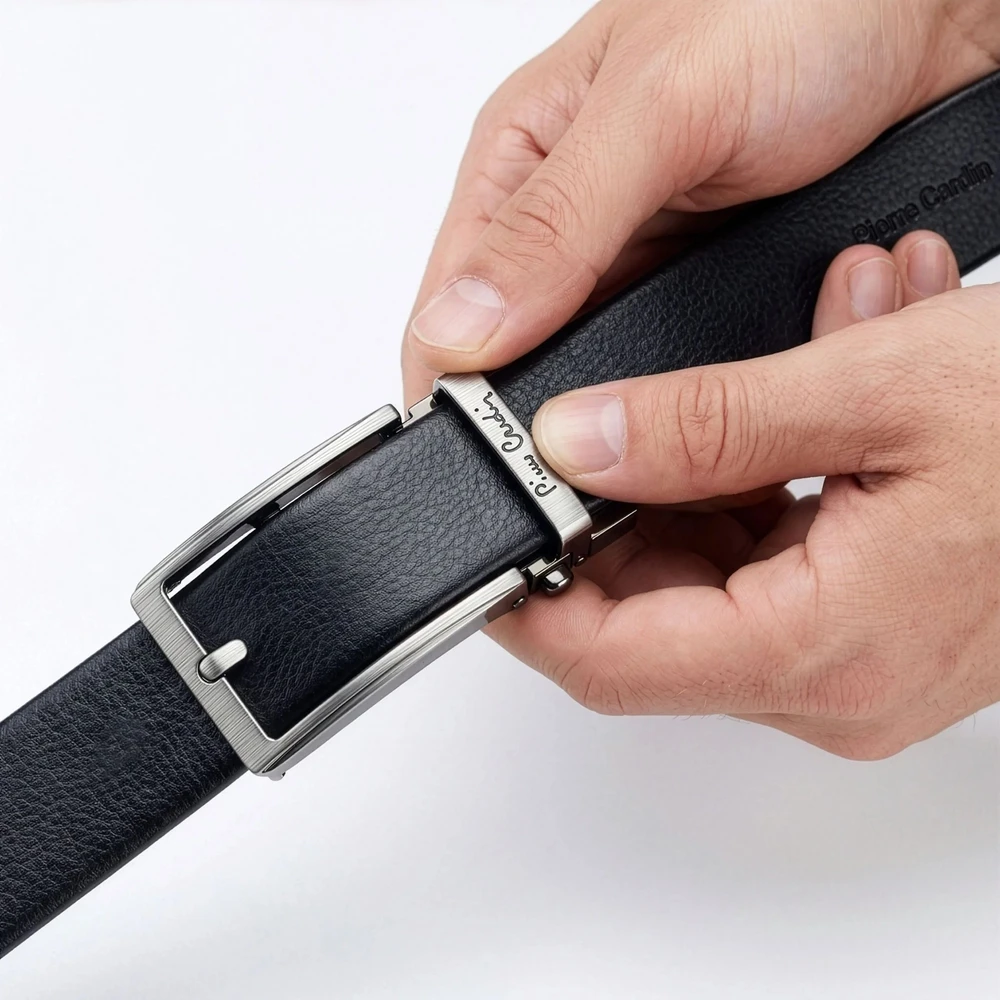 Vyriškas automatinis diržas Pierre Cardin, juodas, dovanų dėžutėje D40027