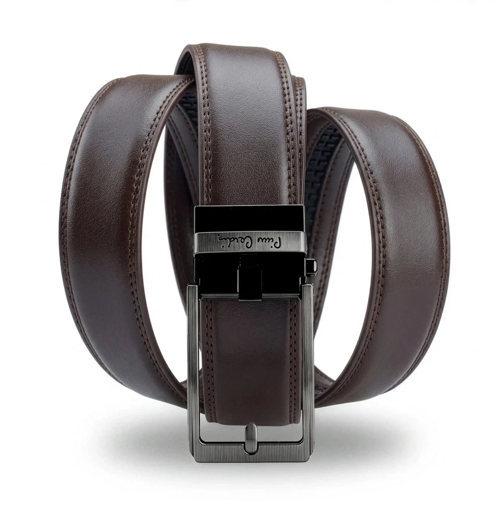 Vyriškas diržas su automatine sagtimi Pierre Cardin, rudas D40023