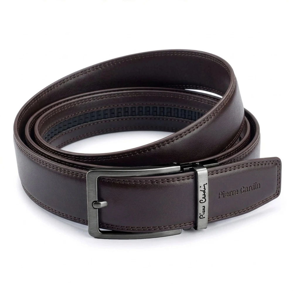 Vyriškas diržas su automatine sagtimi Pierre Cardin, rudas D40023