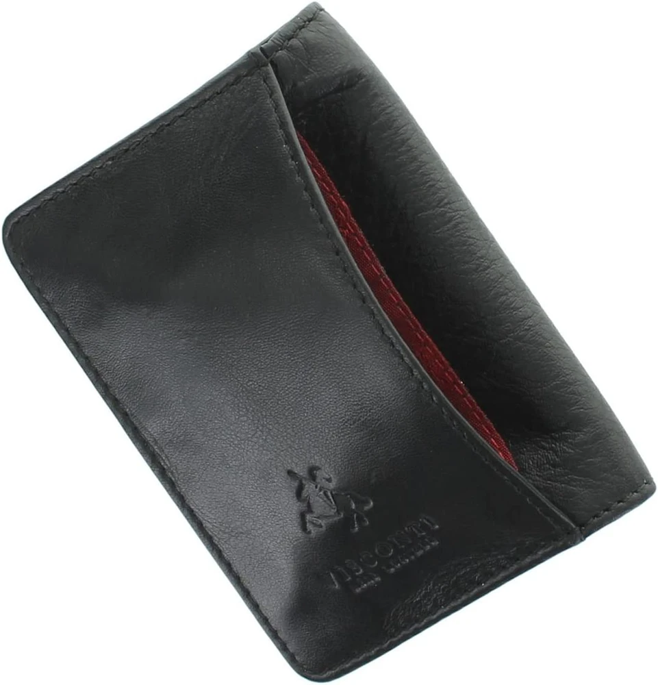 Vyriškas kortelių dėklas Visconti VSL-24 Blk/Raudona