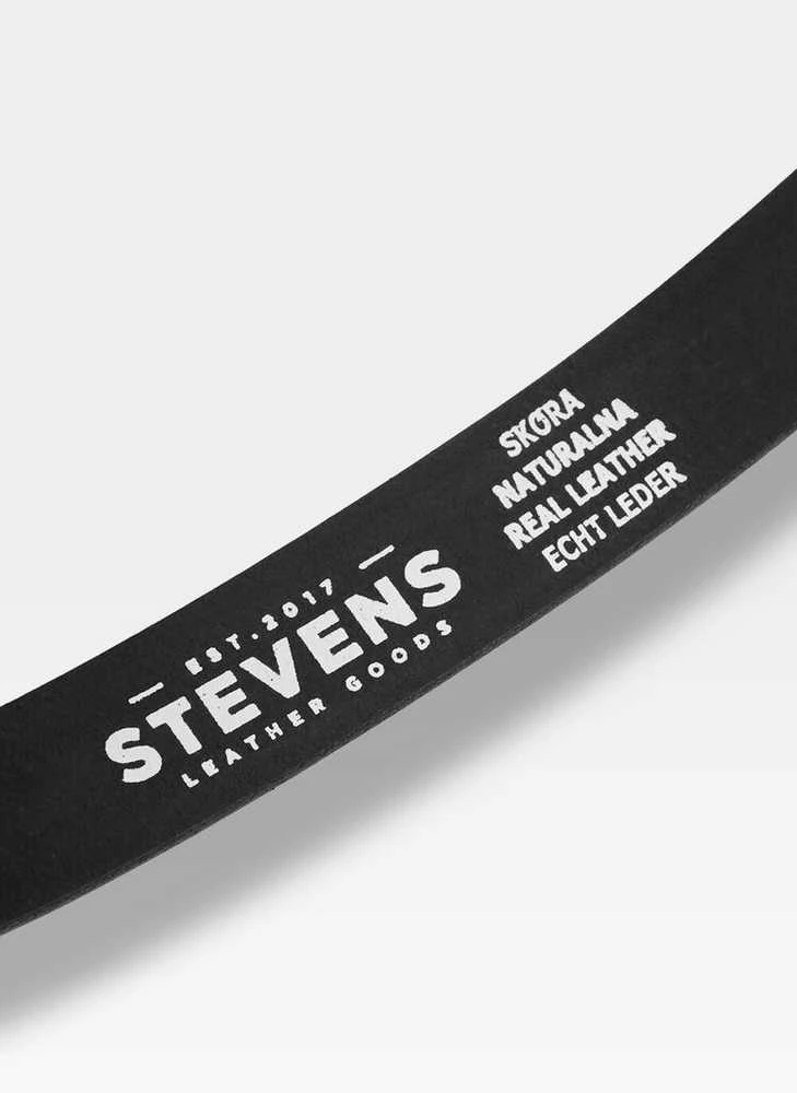 Vyriškas odinis diržas Stevens, juodas