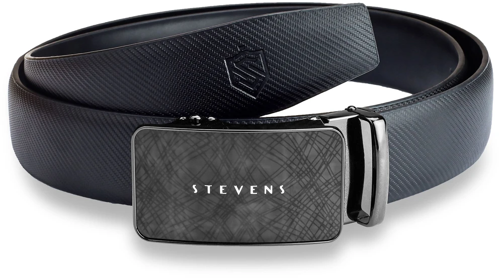 Vyriškas odinis diržas Stevens, juodas, automatinė sagtis 2506