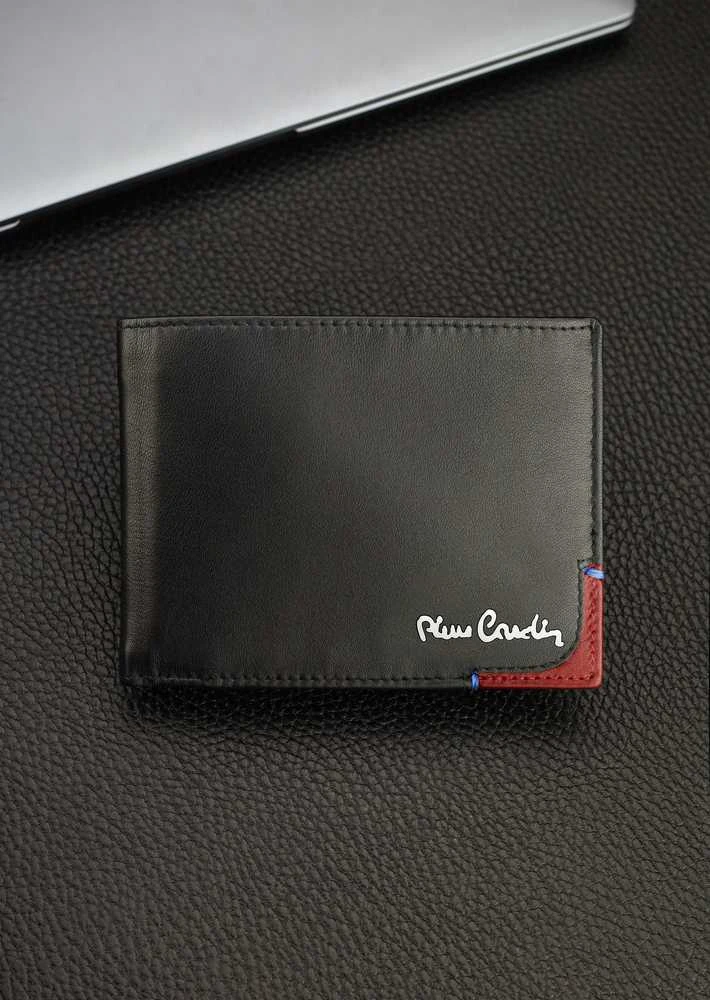 Vyriškas rinkinys Pierre Cardin: odinė piniginė ir dvipusis diržas, juodas/rudas 75T8806BR