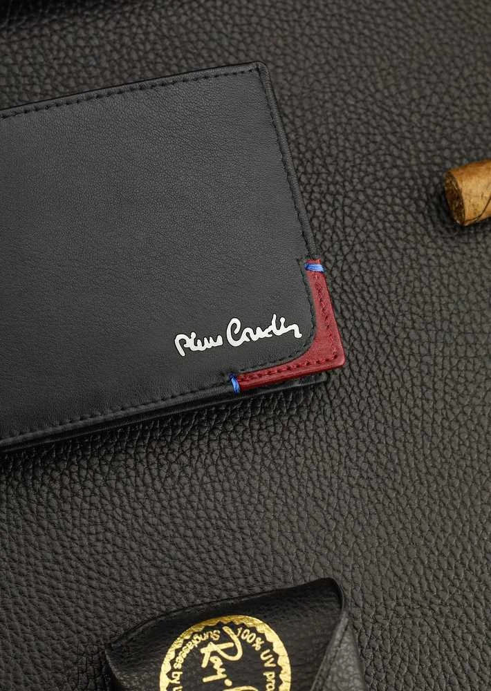Vyriškas rinkinys Pierre Cardin: odinė piniginė ir dvipusis diržas, juodas/rudas 75T8806BR