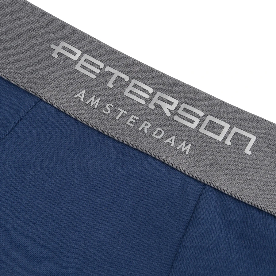 Vyriški medvilniniai bokseriai „Peterson“, 3 porų rinkinys, M dydis, juodi ir tamsiai mėlyni