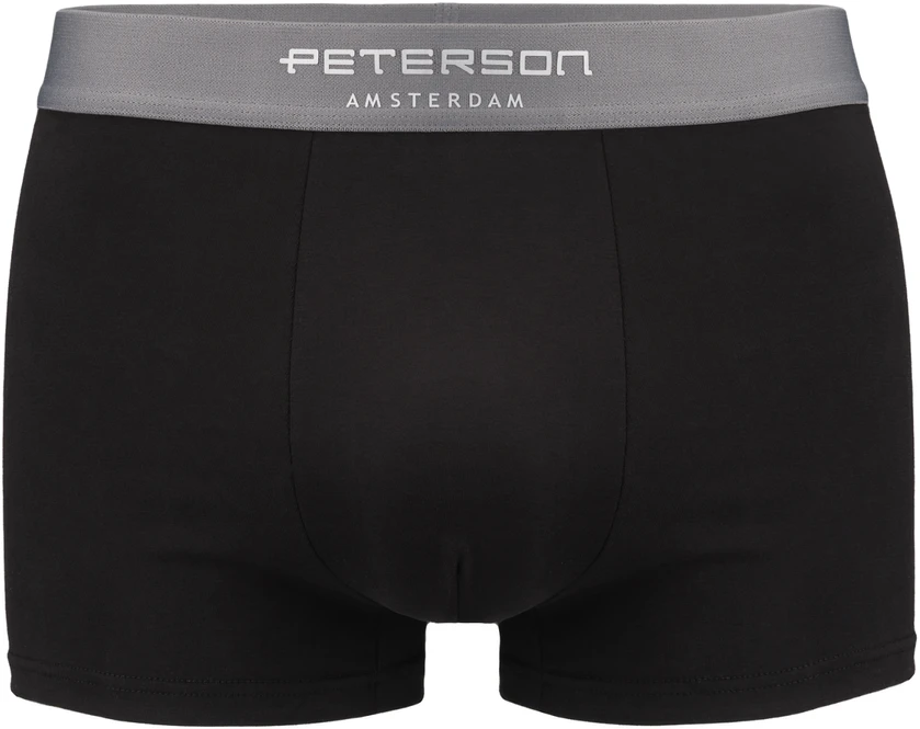 Vyriškos medvilninės bokserės „Peterson“, 3 porų rinkinys, dydis M, juodos ir pilkos spalvos