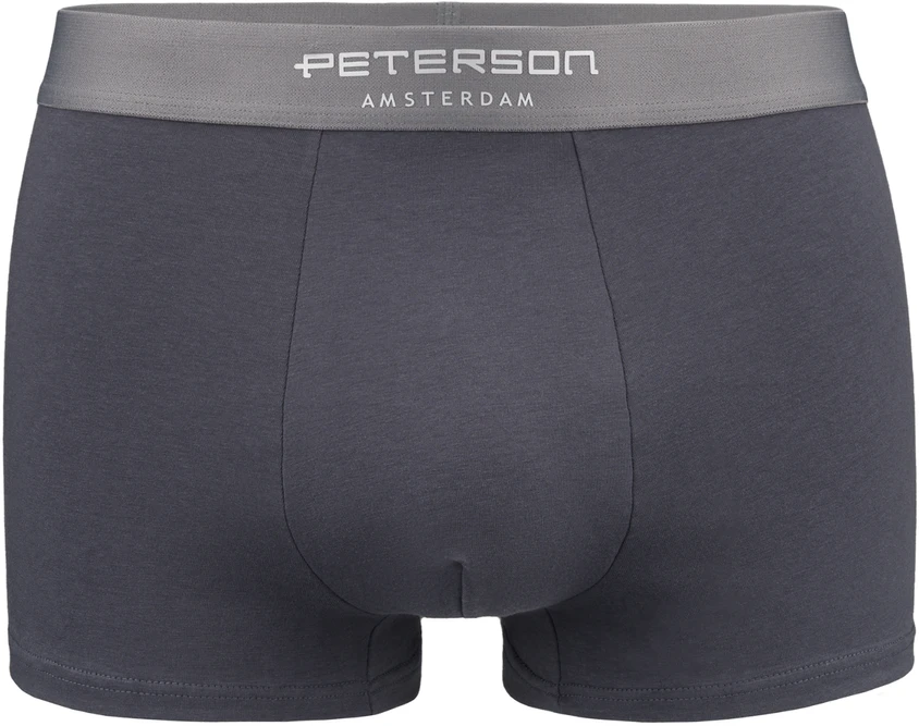 Vyriškos medvilninės bokserės „Peterson“, 3 porų rinkinys, dydis M, juodos ir pilkos spalvos