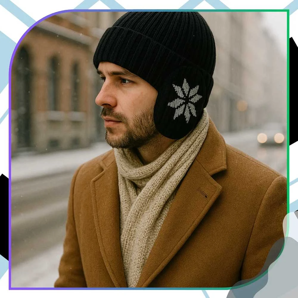 Žieminė juoda beanie kepurė unisex