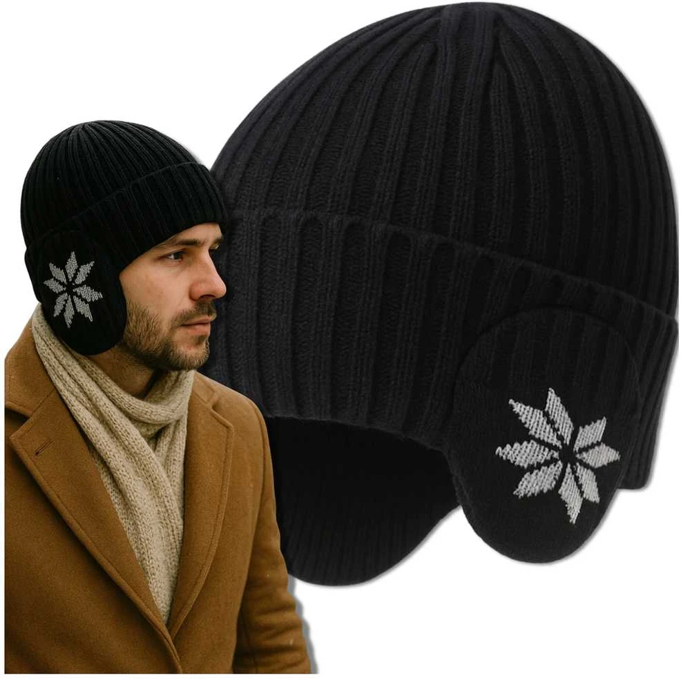 Žieminė juoda beanie kepurė unisex