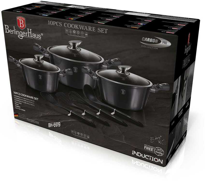 Berlinger Haus Emerald 10 PC kookgerei Set Aluminium Non Stick Potten Pannen Inductie Berlinger Haus Emerald 10 PC kookgerei Set Aluminium Non Stick Potten Pannen Inductie