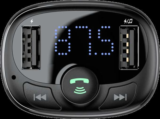 Baseus FM moduliatorius T tipo Bluetooth 2xUSB Micro SD – Juodas