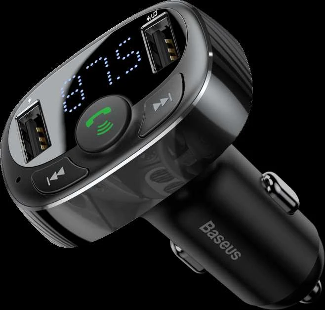 Baseus FM moduliatorius T tipo Bluetooth 2xUSB Micro SD – Juodas