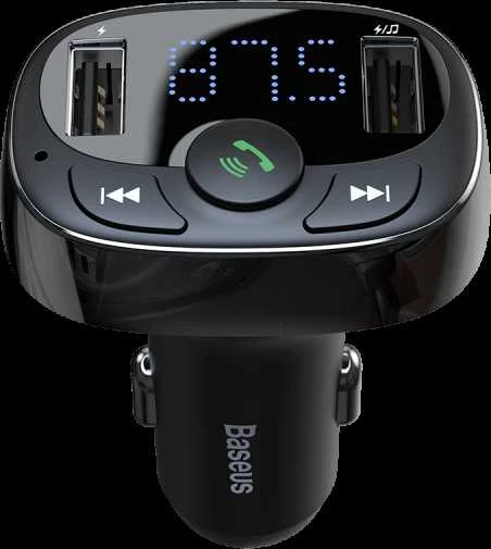 Baseus FM moduliatorius T tipo Bluetooth 2xUSB Micro SD – Juodas