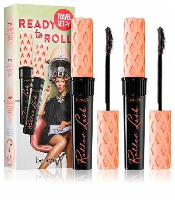Benefit Ready To Roll Blakstienų tušas Duo Travel Set blakstienų tušų rinkinys, atspalvis: Juodas, 2 x 8,5g