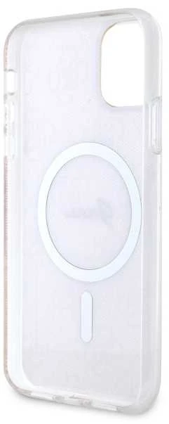 Guess GUHMN61H4STP Apple iPhone 11 6.1″ rožinės spalvos kietas dėklas 4G MagSafe
