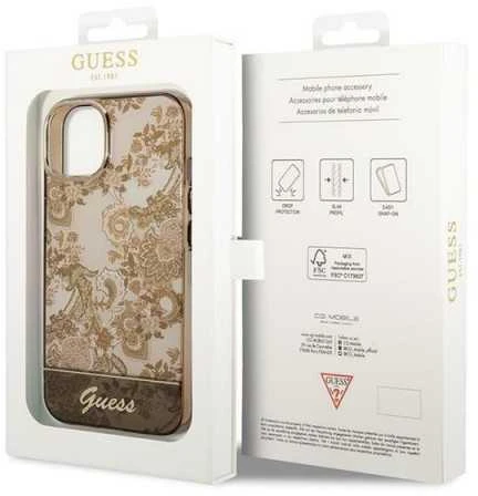 Apple iPhone 14 Pro Max Guess dėklas Porcelain Collection aukso spalvos