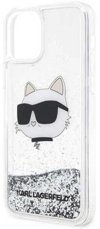 Karl Lagerfeld KLHCP12MLNCHCS iPhone 12/12 Pro 6,1" sidabrinis kietas dėklas Glitter Choupette Head