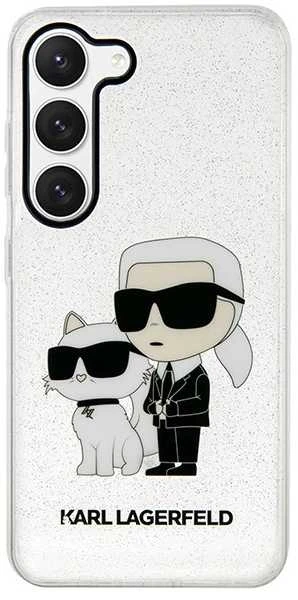Karl Lagerfeld KLHCP12MHNKCTGT Apple iPhone 12 /12 Pro 6.1" dėklas telefonui skaidrus Gliter Karl&Choupette
