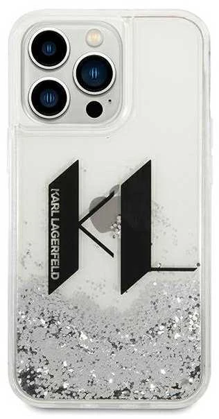 Karl Lagerfeld KLHCP14LLBKLCS Apple iPhone 14 Pro 6,1″ sidabrinis kietas dėklas Liquid Glitter Big KL