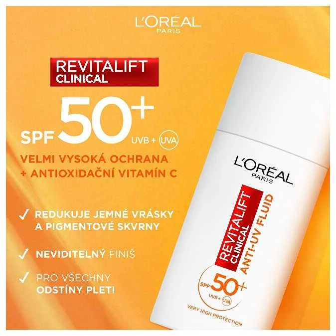 L'Oréal Paris Revitalift Clinical Anti-UV Fluid Day kreminis moterims, 50 ml