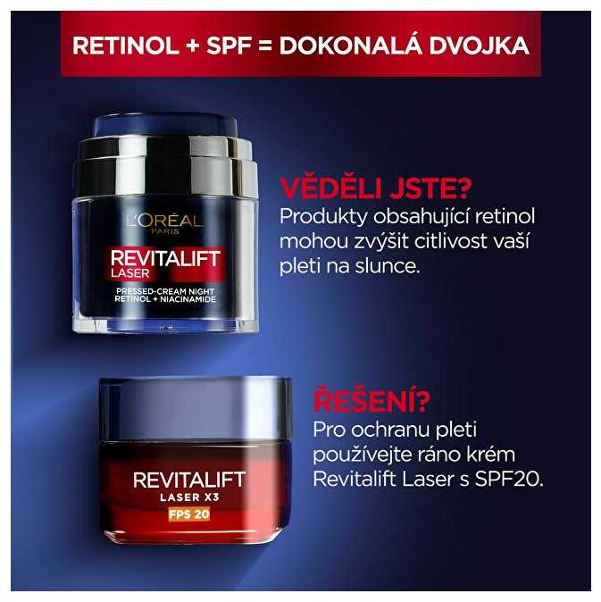 L'Oréal Paris Revitalift lazerinis Pressed-Kreminis Night Night Skin Kreminis moterims, 50 ml