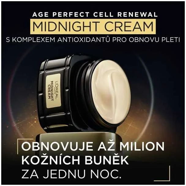L'Oréal Paris Age Perfect Cell Renew Midnight Kreminis Night Skin Kreminis moterims, 50 ml