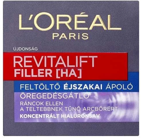 L'Oréal Paris Revitalift Filler HA Night Skin Kreminis moterims, 50 ml