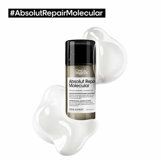 Nenuplaunama kaukė labai pažeistiems plaukams L'oreal Professionnel Absolut Repair Molecular Leave-in Mask 100ml