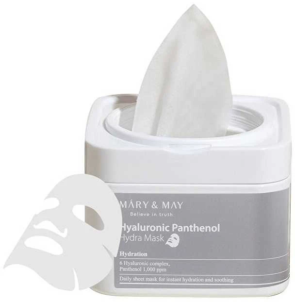 Mary Amp May MARY - MAY Drėkinamoji hialurono pantenolio kaukė (Hydra Mask) 30 vnt.