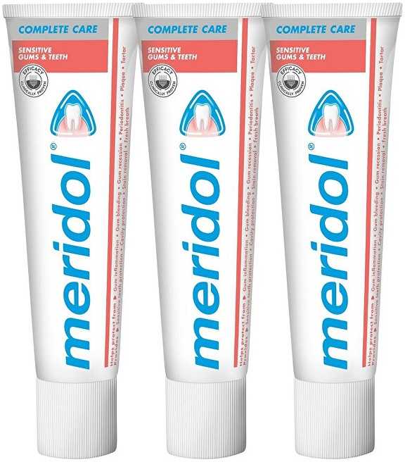 Meridol dantų pasta jautriems dantims Complete Care Sensitiv e Gums - Teeth tripack 3 x 75 ml