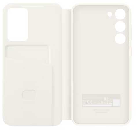 Dėklas Samsung Galaxy S23+ Smart View Wallet Case Kremas