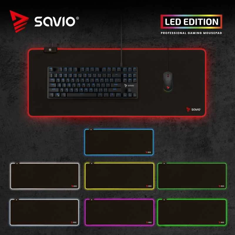 Savio Turbo Dynamic LED EDITION XL pelės kilimėlis | 900x400x3mm