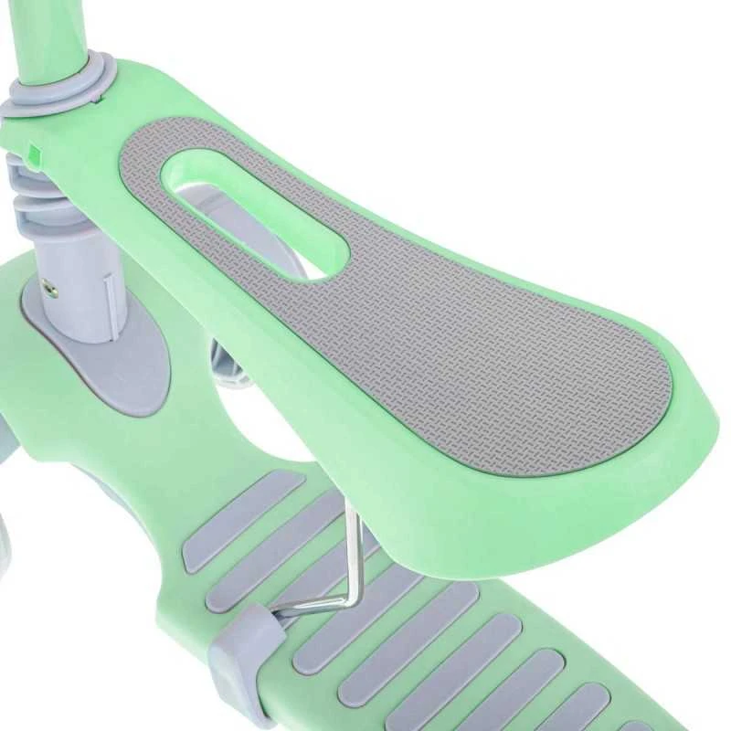 SCOOTER Triratis motoroleris su balansine sėdyne mėtų pilkos spalvos LED