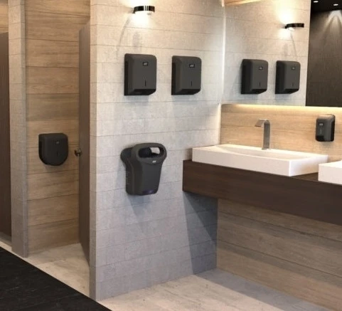 JVD Cleanline Juodas Jumbo 200 WC popieriaus rulonų laikiklis
