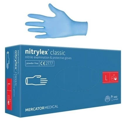 Mercator Medical Blow Mėlynos nitrilo pirštinės L 100vnt