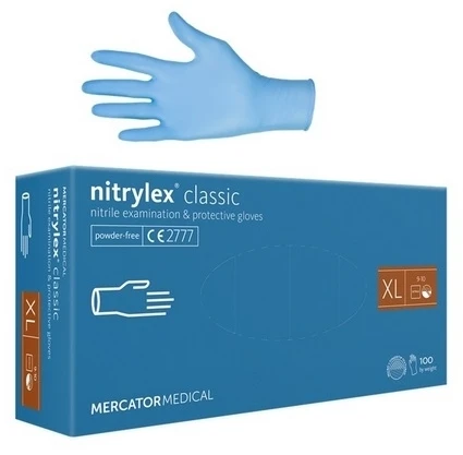 Mercator Medical Blow Mėlynos nitrilo pirštinės L 100vnt