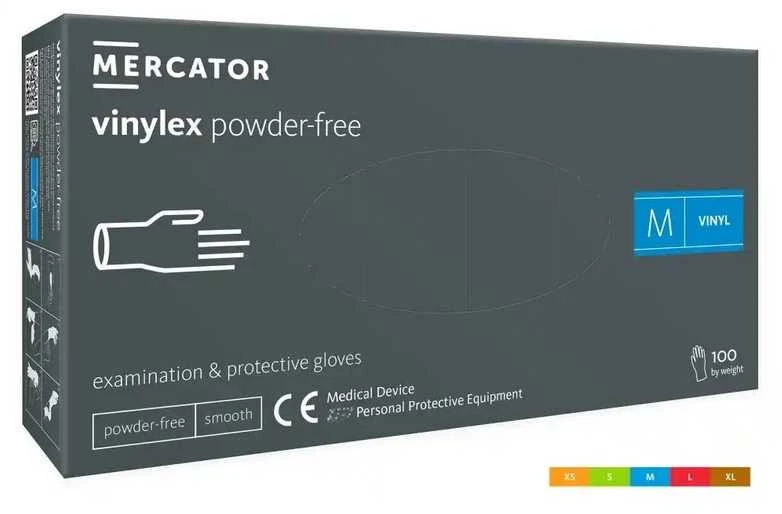 Mercator Medical Mercator Vinylex vinilinės pirštinės, be pudros (100vnt.) - L